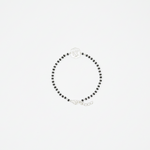 Black Beaded Silver Bracelet