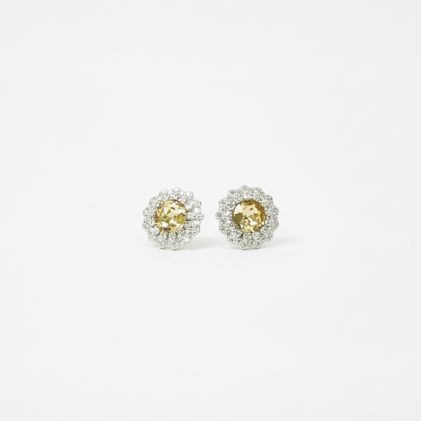 Golden Bloom Silver Stud Earrings for Women