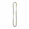 Two-tone necklace chain with gold and silver links on a white background