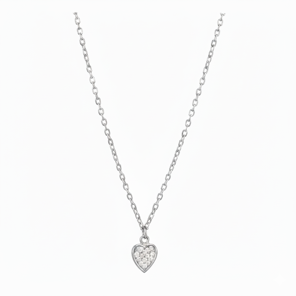 Silver Heart Pendant Necklace