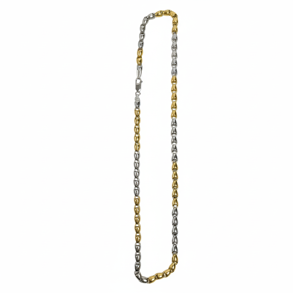 Two-Tone Gold & Silver Oval Link Chain Necklace