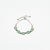 Vintage silver bracelet featuring emerald-green stones and antique-style detailing displayed on a white background.