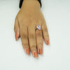 Purple Crystal Solitaire Ring