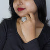 Royal Snowflake Diamond-Style Statement Ring