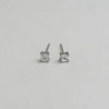 Silver Princess-Cut Stud Earrings