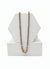 chain Necklace with rose gold and silver chain on a white geometric display stand