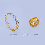 Convertible Gold Bangle Ring