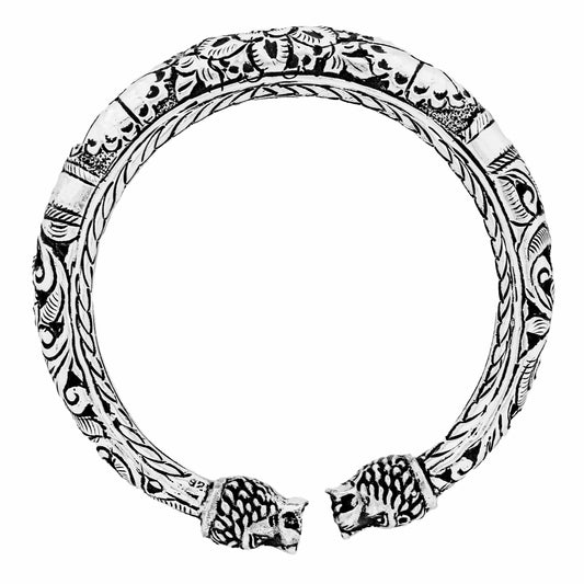 Regal Tiger Head Silver Kada