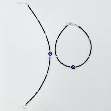 Silver Evil Eye Nazariya Anklet