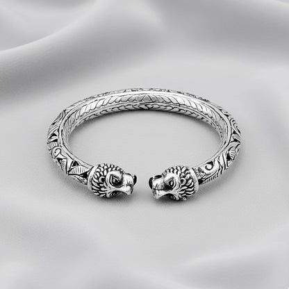Regal Tiger Head Silver Kada