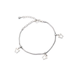 Silver Triple Butterfly Charm Bracelet