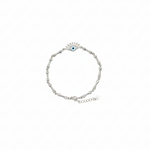 Silver Eyelash Evil Eye Bracelet