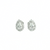 Radiant Pear Halo Silver Stud Earrings for Women