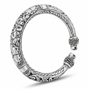 Regal Tiger Head Silver Kada