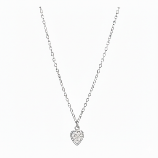 Silver Heart Pendant Necklace