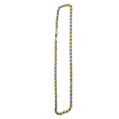 Two-Tone Gold & Silver Oval Link Chain Necklace