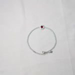 Silver Ruby Halo Tennis Bracelet