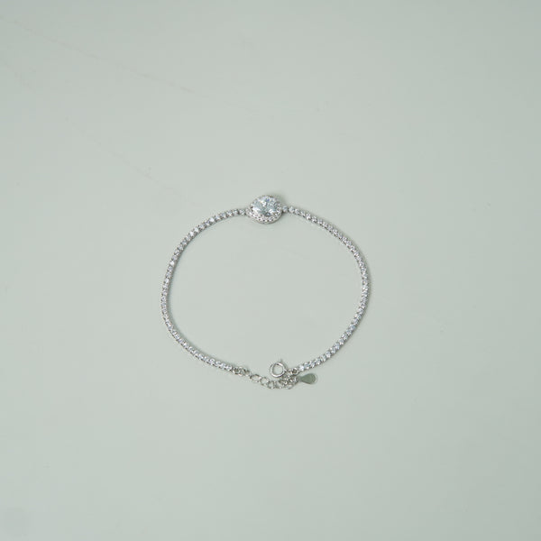 Silver Teardrop Zircon Tennis Bracelet