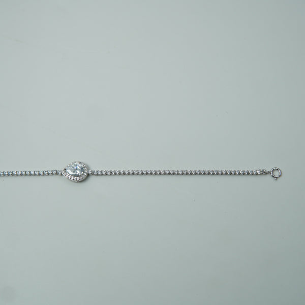 Silver Teardrop Zircon Tennis Bracelet