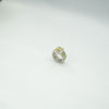 Luxury golden yellow cushion cut crystal ring for women in silver finish