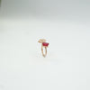 Elegant ruby red gemstone open ring in rose gold finish for women