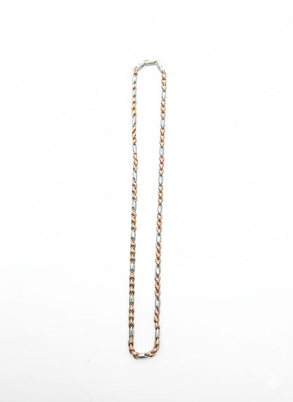 Two-Tone Silver & Rose Gold Link Chain Necklace