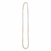 two tone chain necklace with alternating silver and rose gold links on a white background 