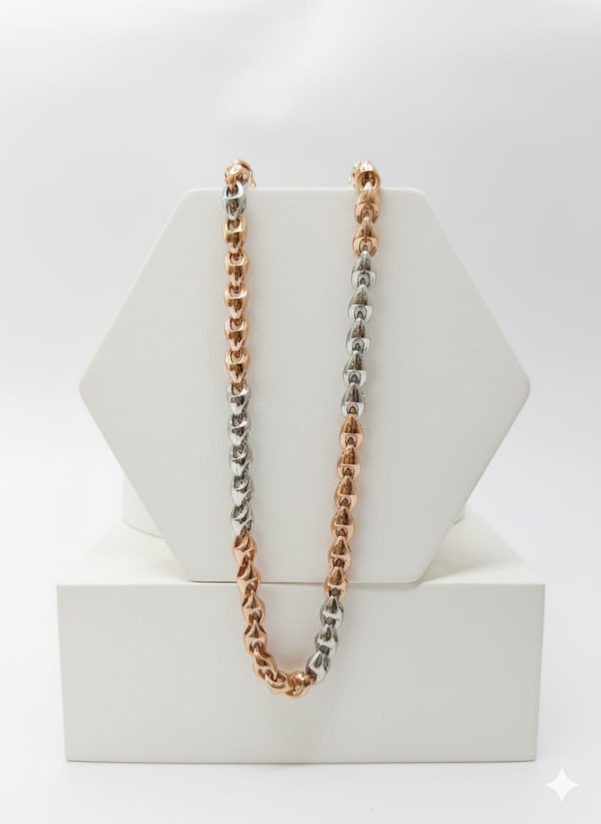 Two-Tone Curb Chain Necklace