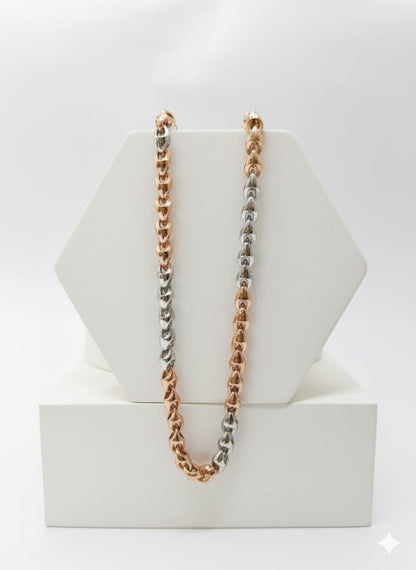 Two-Tone Curb Chain Necklace