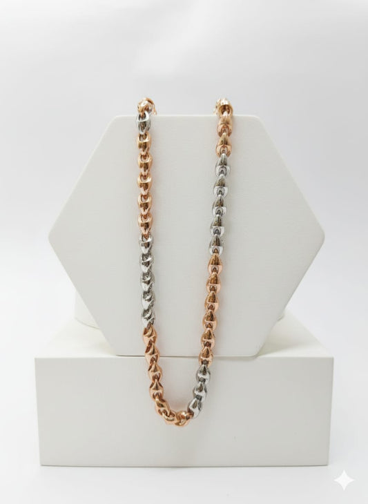 Two-Tone Curb Chain Necklace